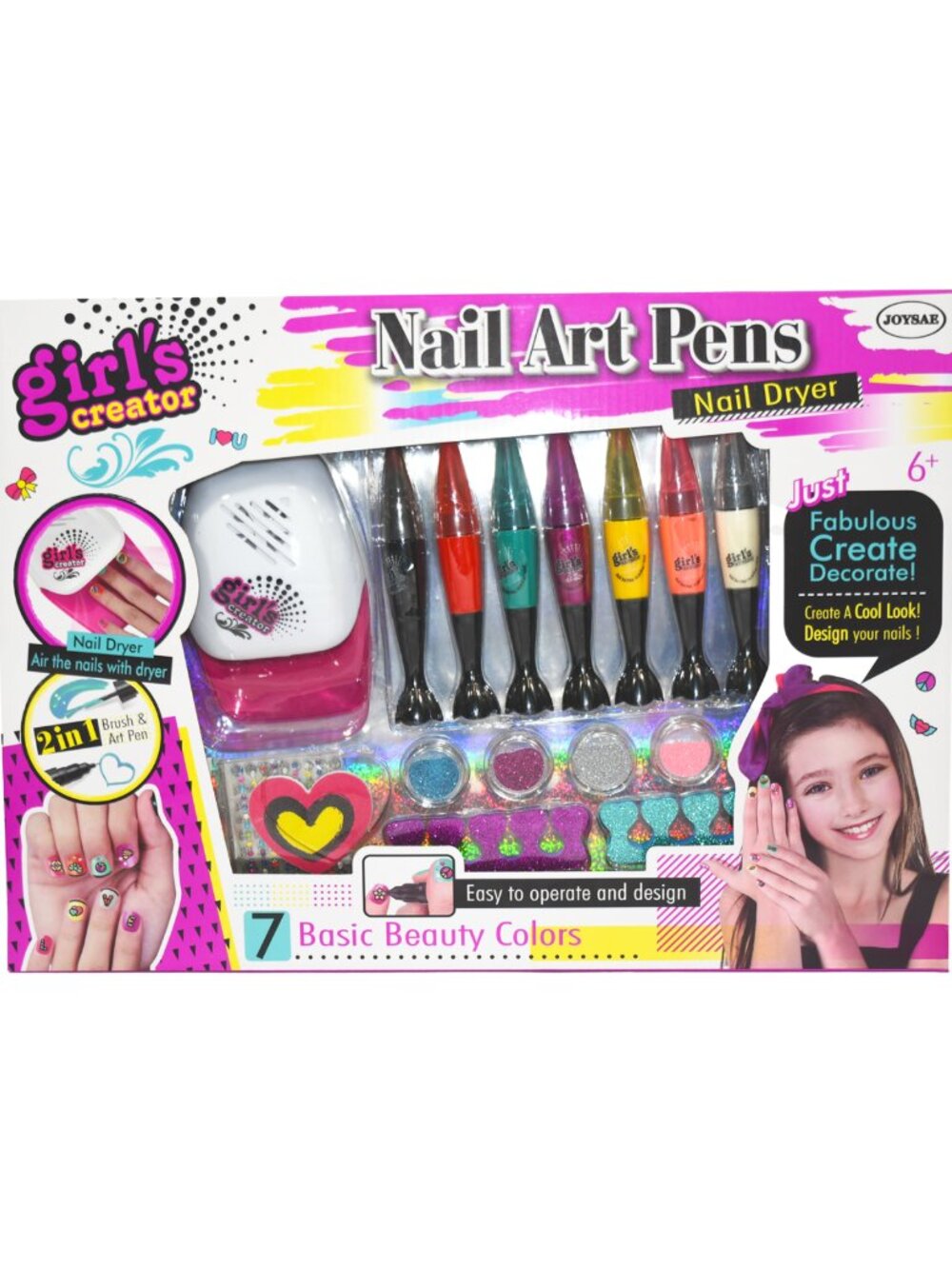 Kids Nail Art Pen Set, Pretend Beauty Salon Toy with Colorful Nail Pens - Picture 5 of 12